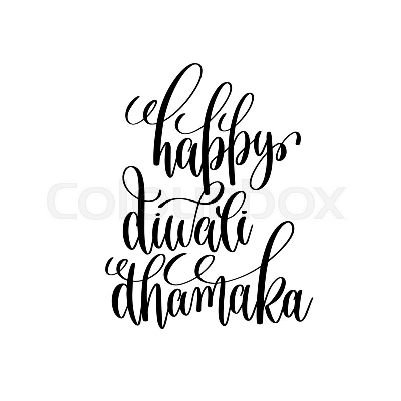 800x800 Happy Diwali Dhamaka Black Calligraphy Hand Lettering Text