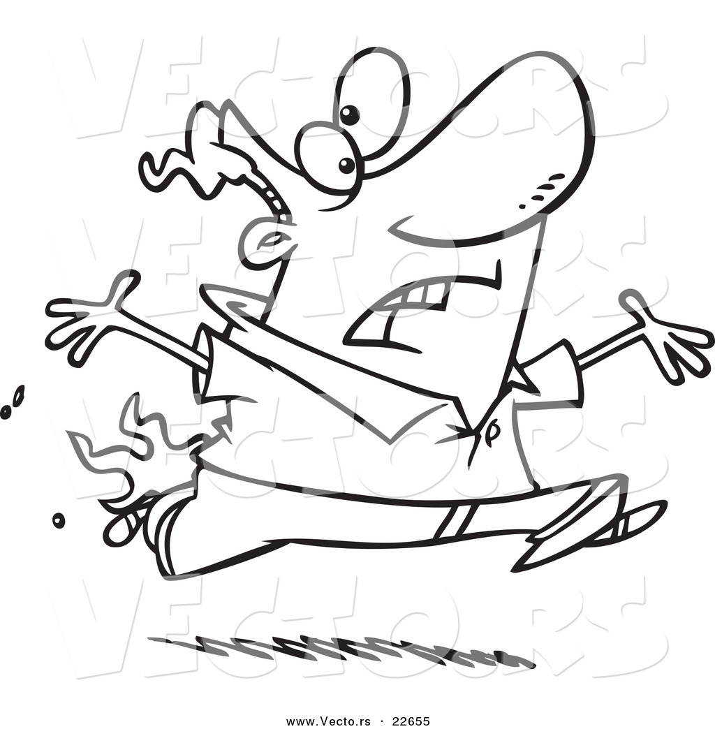 1024x1044 Vector Of A Cartoon Man Running With His Pants On Fire