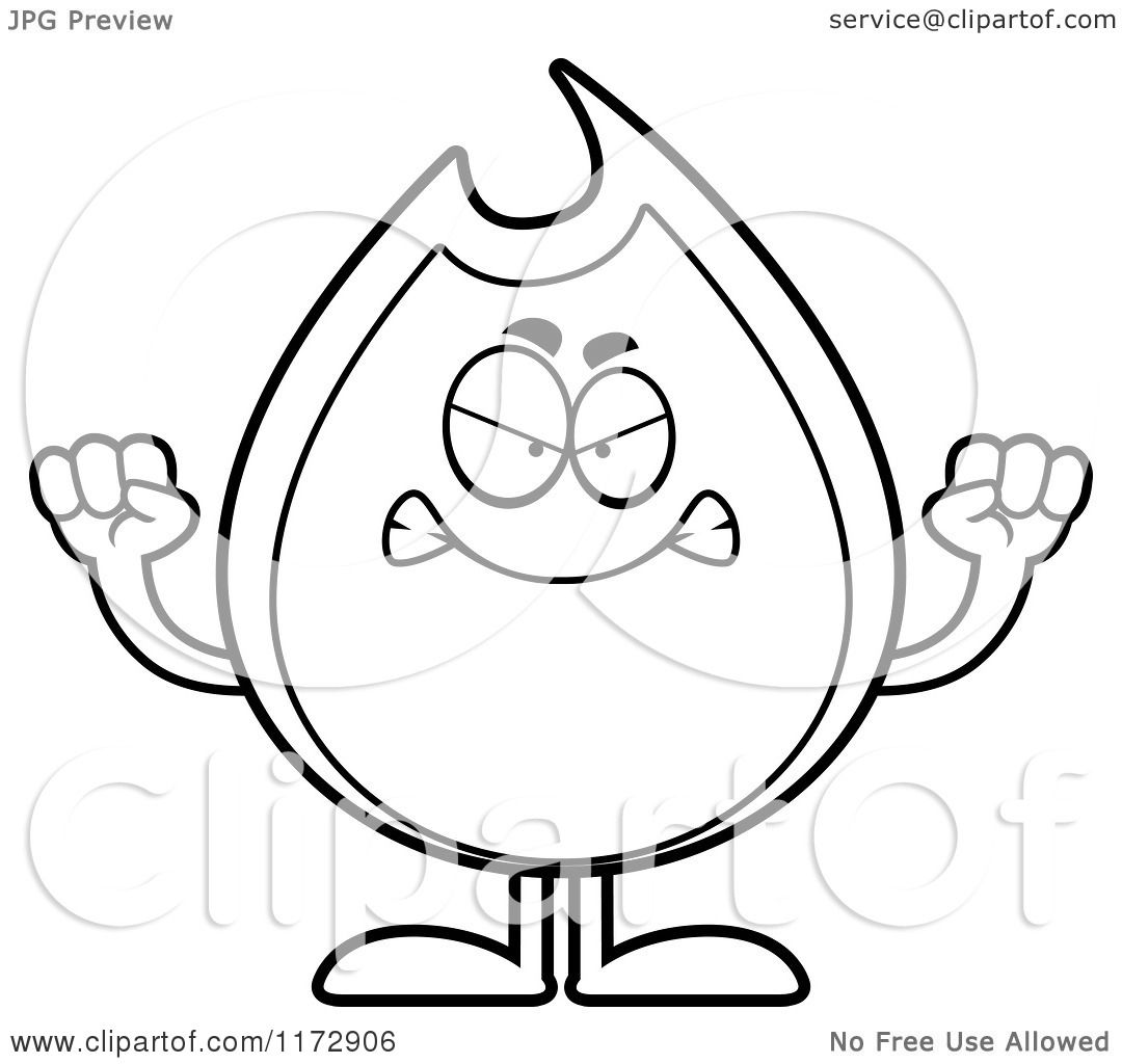 1080x1024 Cartoon Clipart Of A Mad Fire Mascot