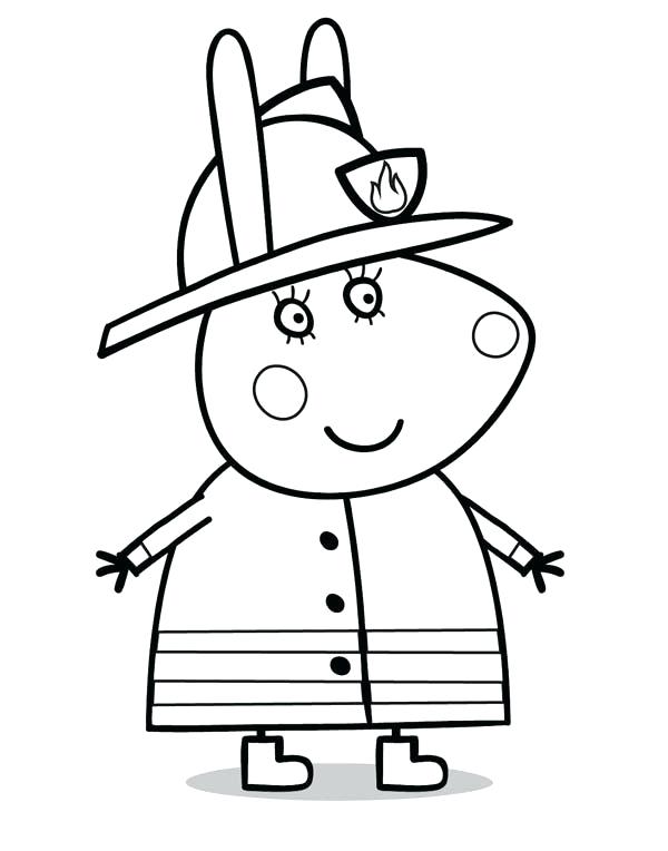 600x764 Fire Fighter Coloring Pages Pig Want To Be A Great Firefighter
