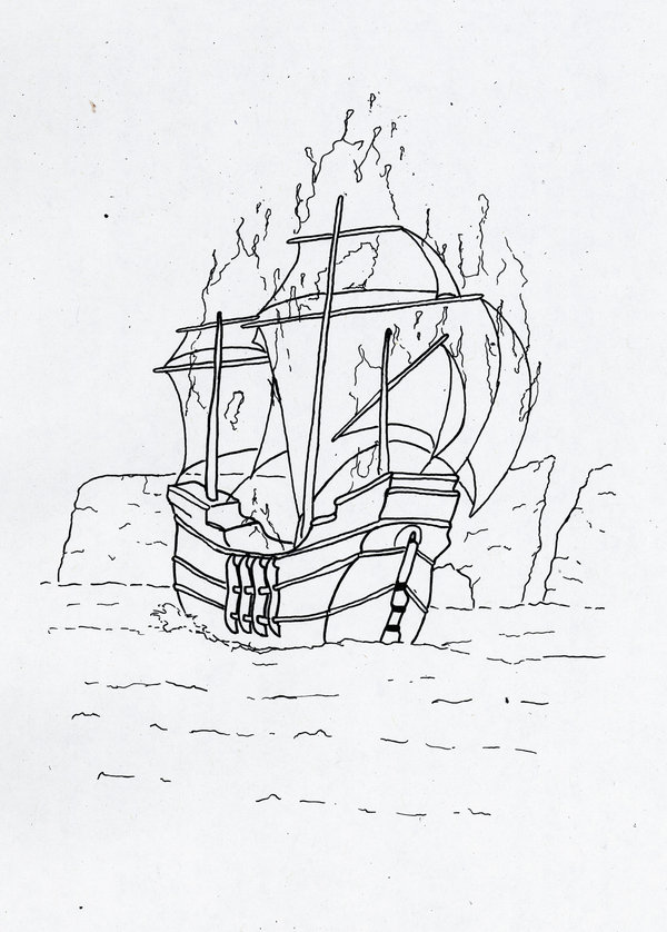 600x838 Boat On Fire