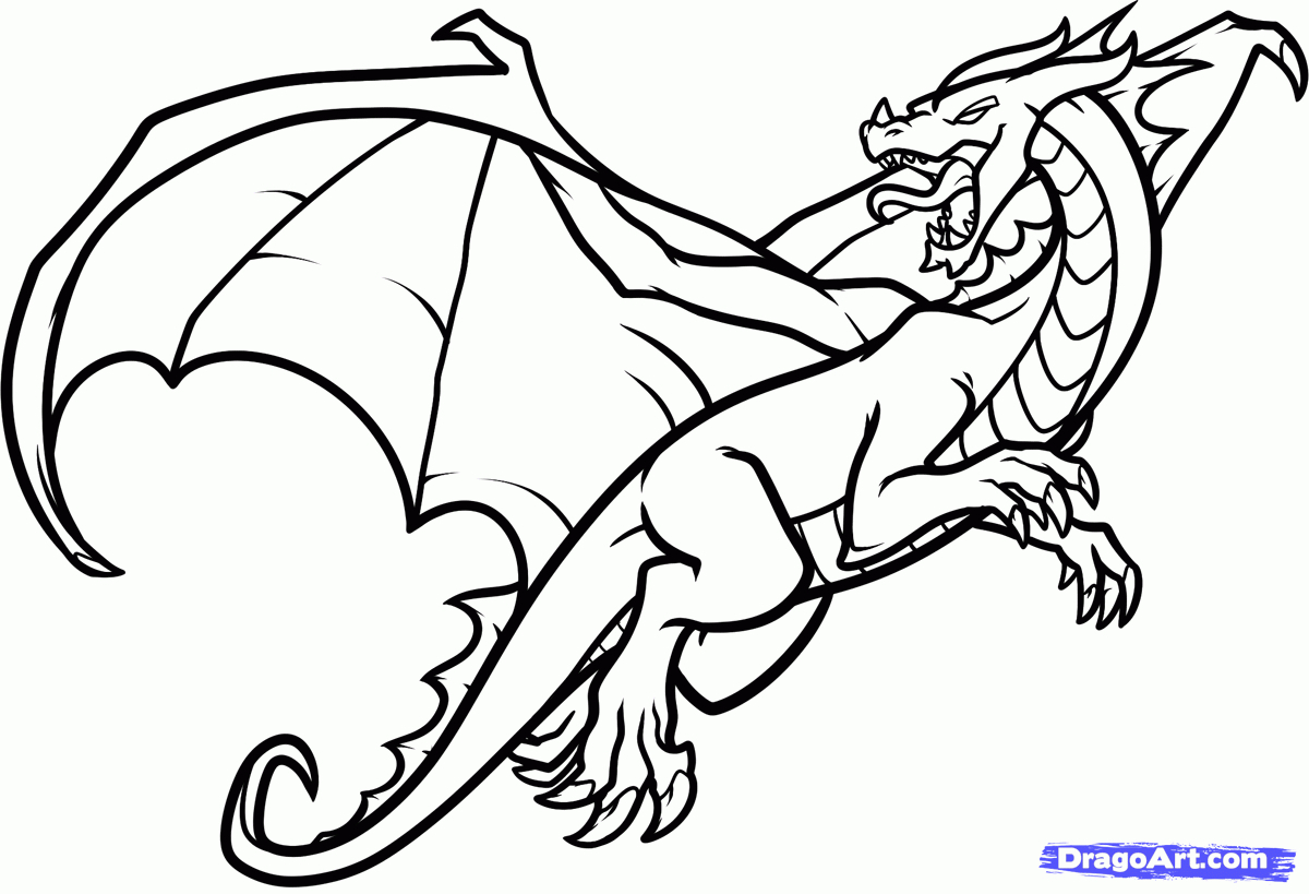 1200x819 Easy Fire Breathing Dragon Drawings