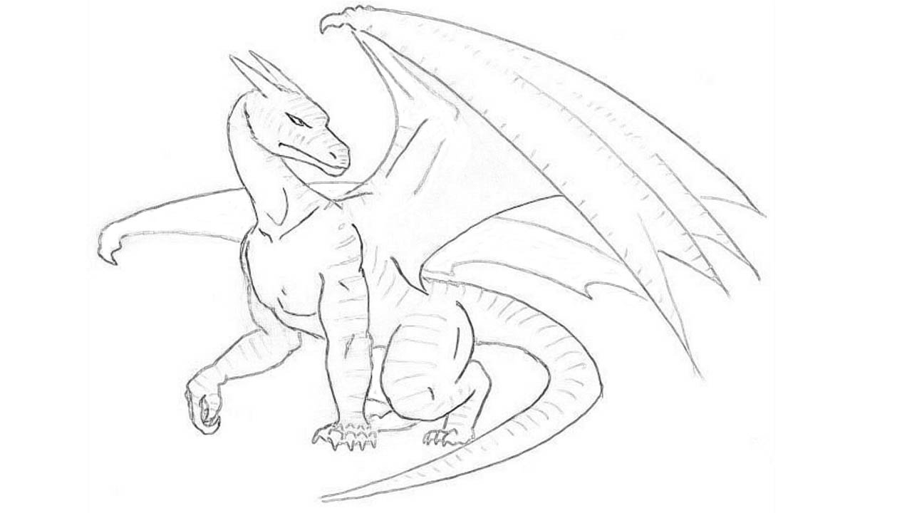 1280x720 How To Draw A Realistic Dragon Breathing Fire Step By Step