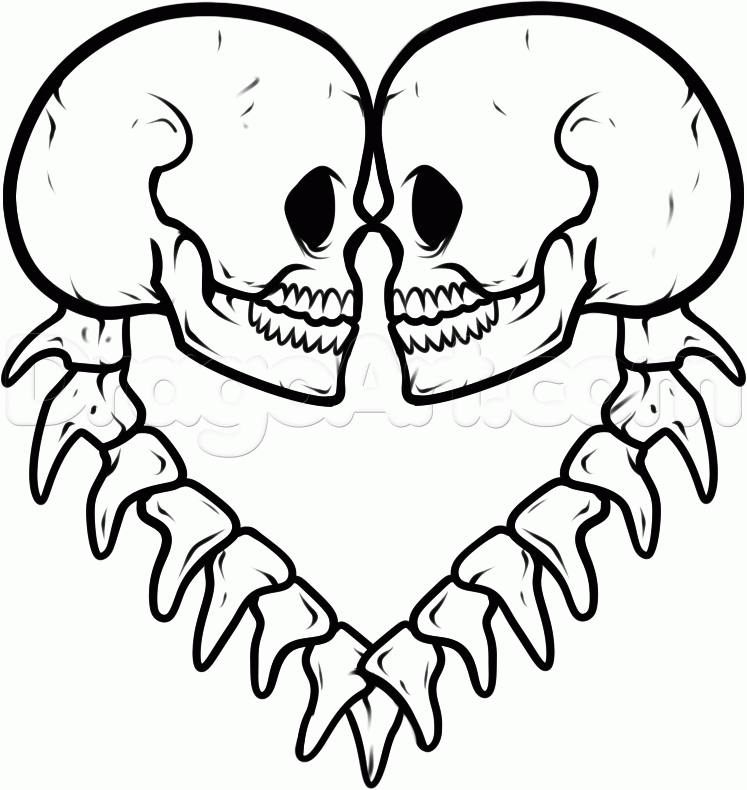 747x790 Easy Drawing Of Skulls Group