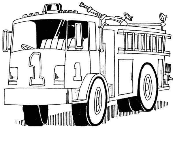 600x492 Fire Trucks Coloring Pages