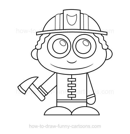 500x516 How To Draw A Firefighter