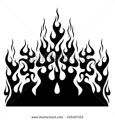 450x470 Drawn Flames Vector Black