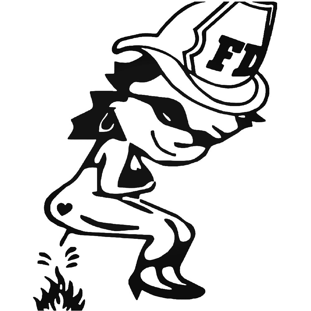 1000x1000 Pee On Fire Girl Vinyl Decal Sticker Adhesive