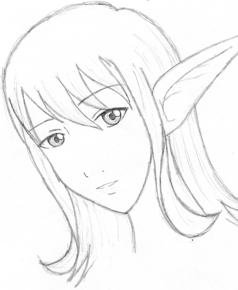 809x987 Elf Girl By Water Earth Fire Air