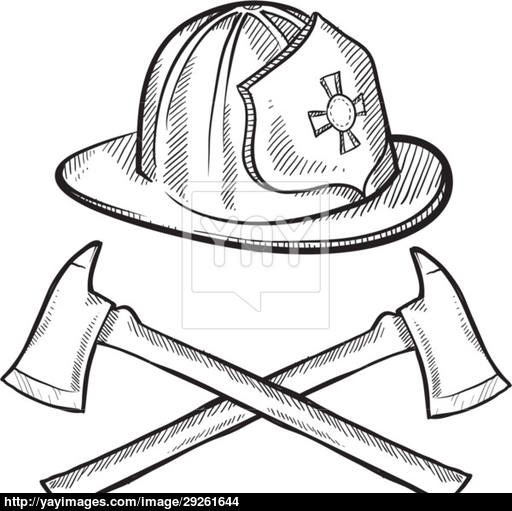 512x511 Firefighter Gear Sketch Vector