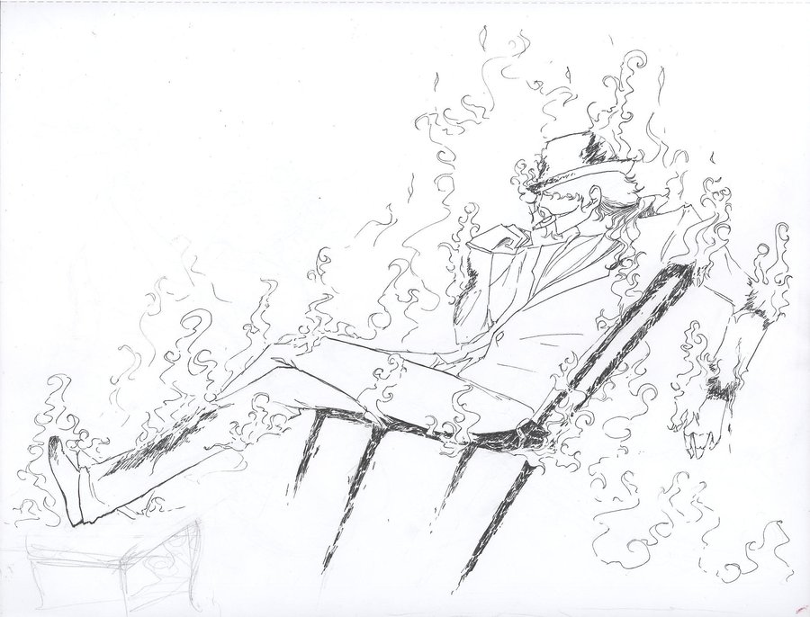 900x686 Man Fire Line Art By Mana1134