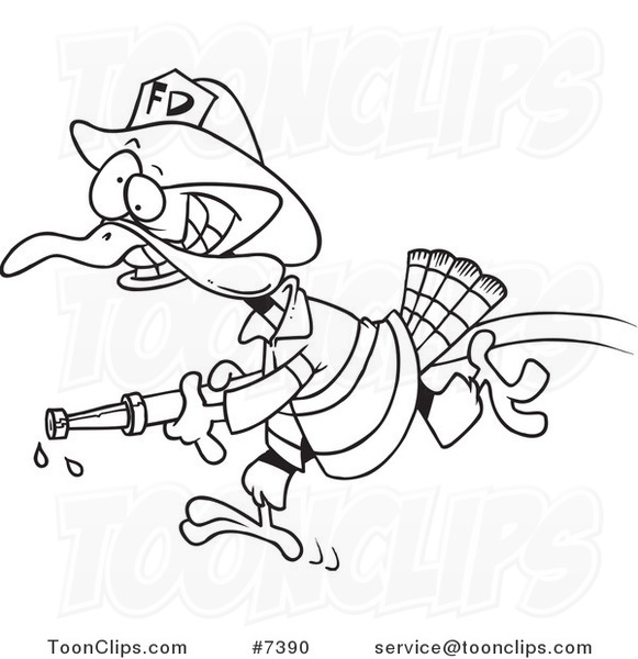 581x600 Cartoon Black And White Line Drawing Of A Fire Fighter Turkey