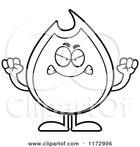 450x470 Cartoon Clipart Of A Mad Fire Mascot