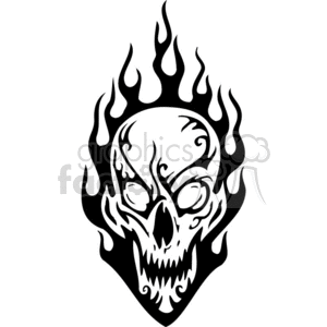 300x300 Royalty Free Flaming Skull 368839 Vector Clip Art Image