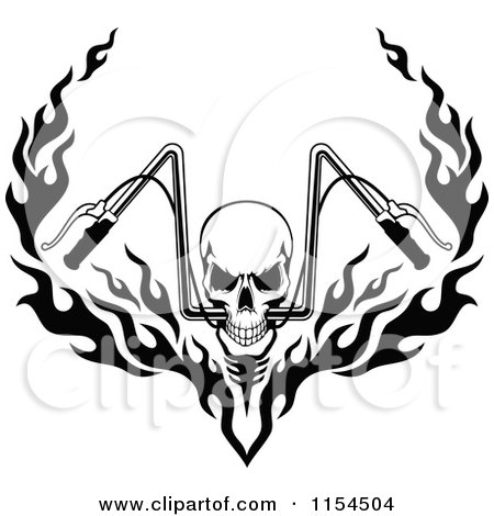 450x470 Clipart Of A Tough Grayscale Human Skull