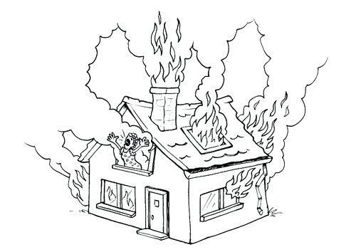 500x354 Fire Station Coloring Page