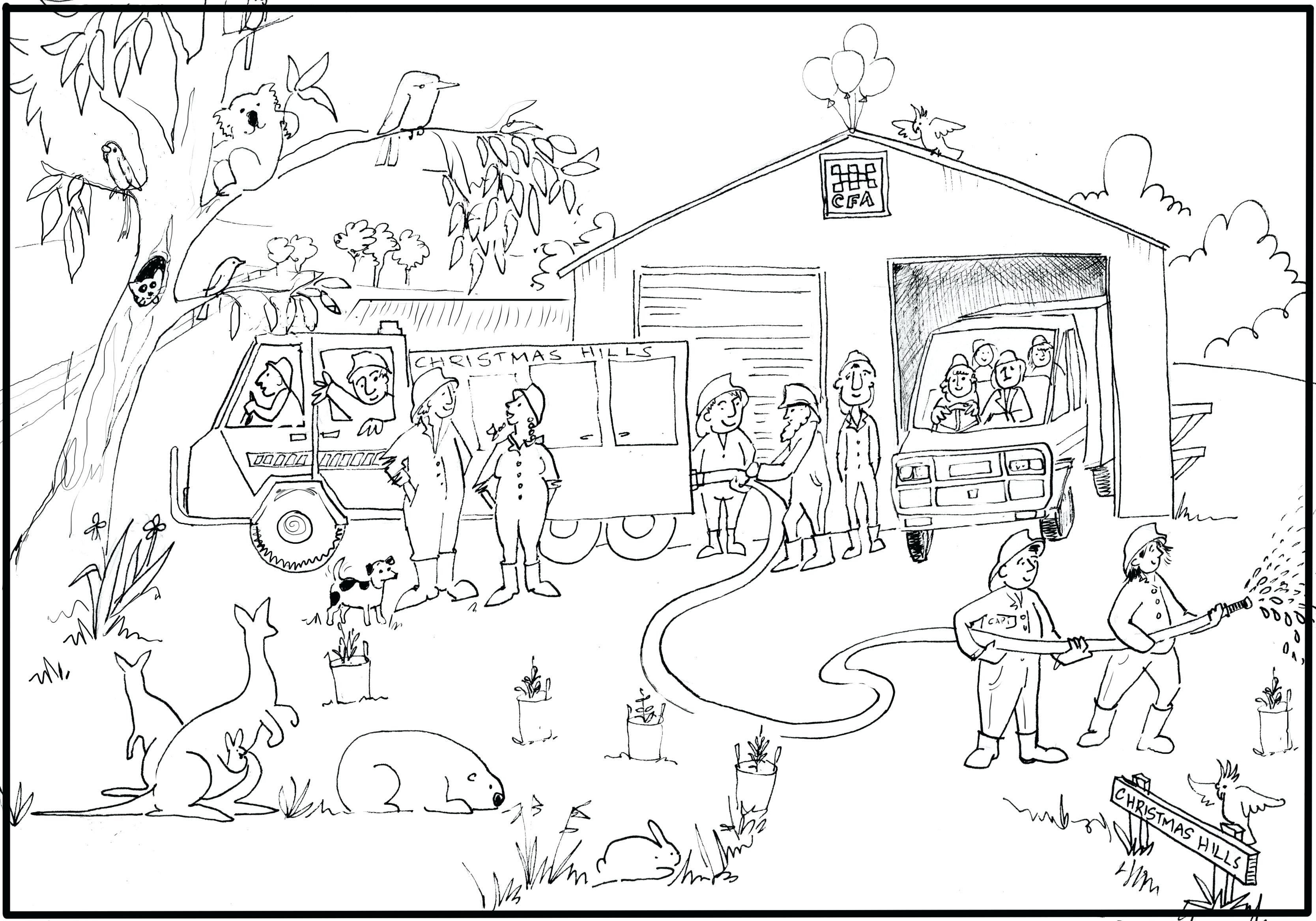 3336x2334 Coloring Pages Fire Station Free Draw To Color