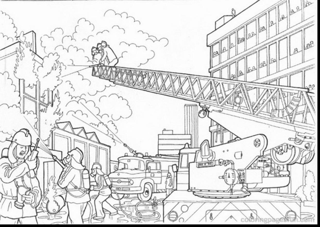 1241x880 Unbelievable Fire Station Coloring Pages With Firefighter Coloring