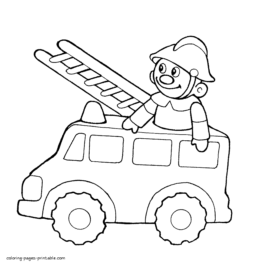 895x916 Toy Fire Truck Coloring Pages