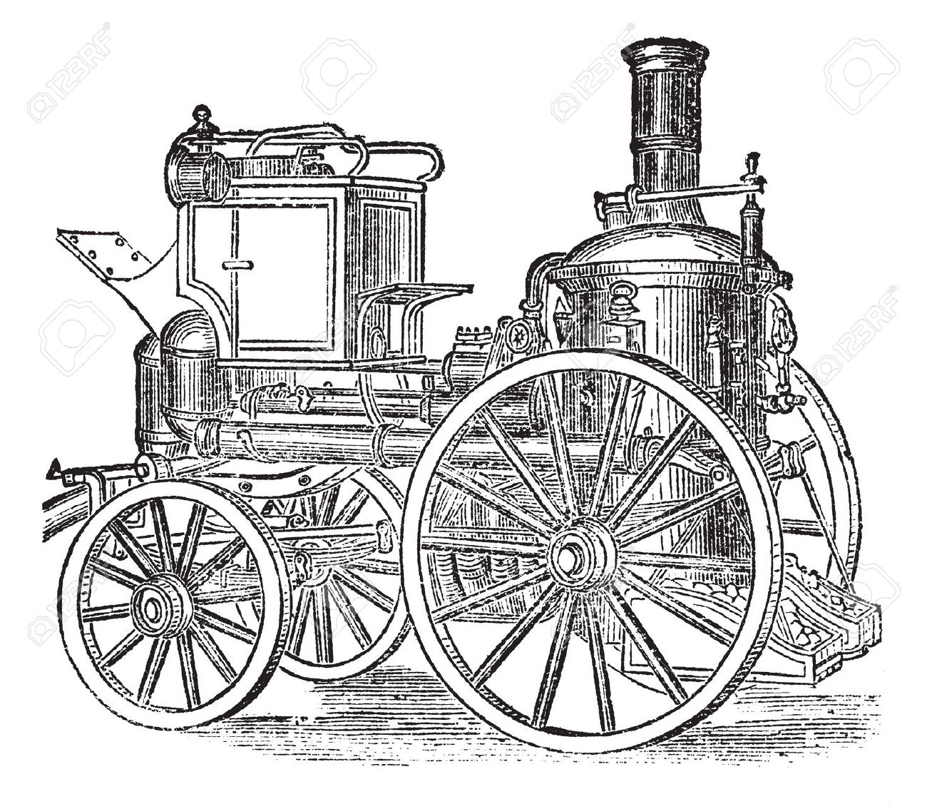 1300x1127 Vintage Fire Truck Drawing