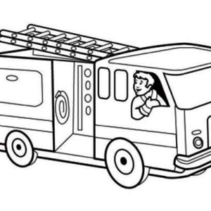 300x300 Fire Truck Coloring Page Free Download