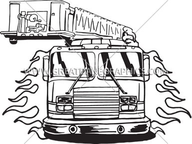 385x289 Fire Truck Flames Production Ready Artwork For T Shirt Printing