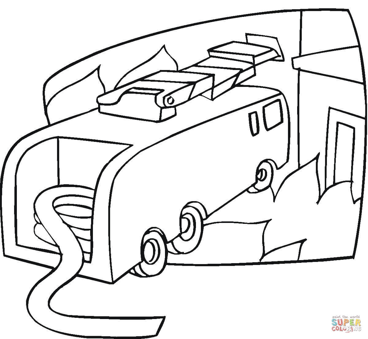 1200x1104 Fire Truck Is Ready Coloring Page Free Printable Coloring Pages