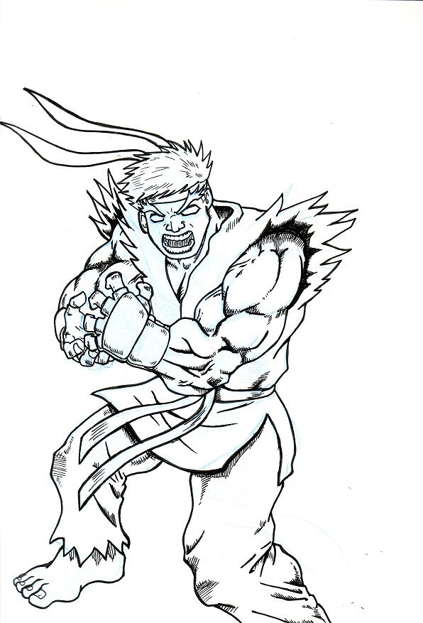 596x877 Ryu Fireball By Evilhayato