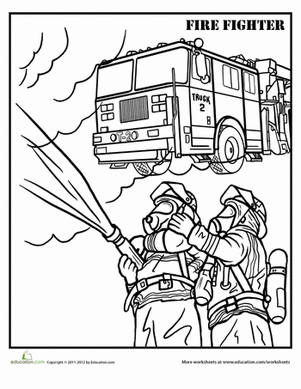 301x389 Firefighter Coloring Page Firefighter, Worksheets And Fire Safety