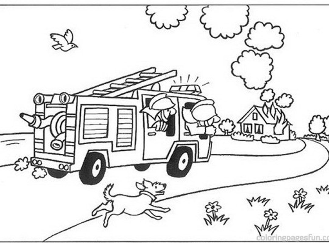 1080x800 Great Fireman Pictures To Color Coloring Pages Or Firefighter Free