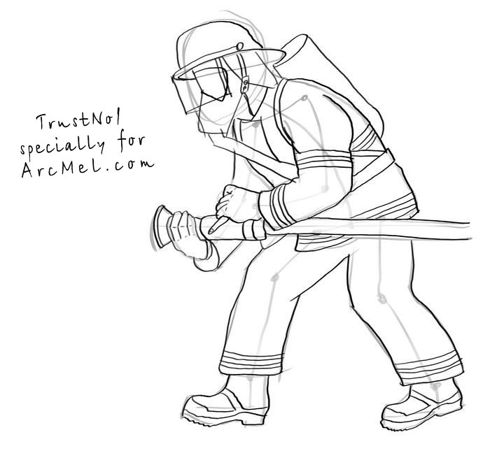 700x668 How To Draw A Fireman Step By Step
