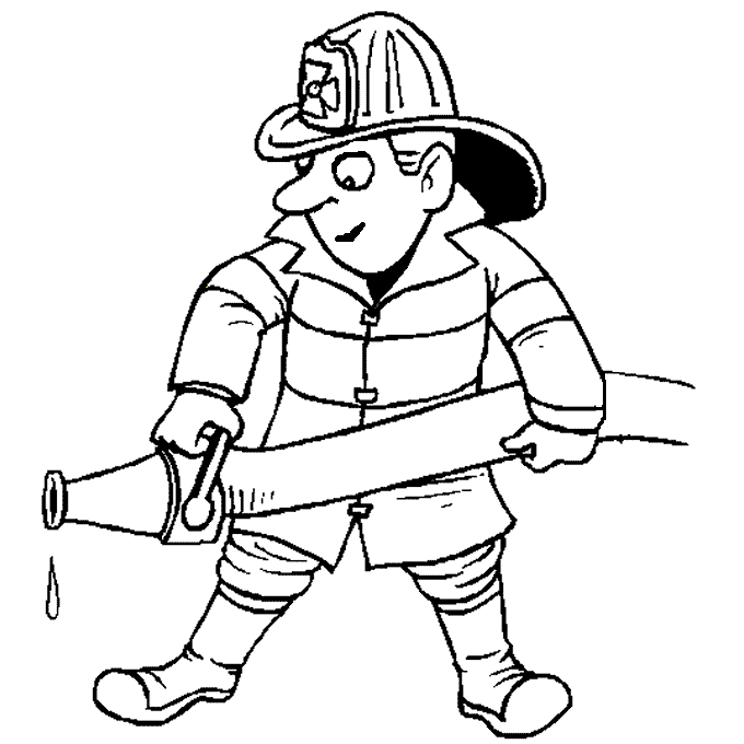 680x680 Fire Fighter Coloring In Page. Professions Theme
