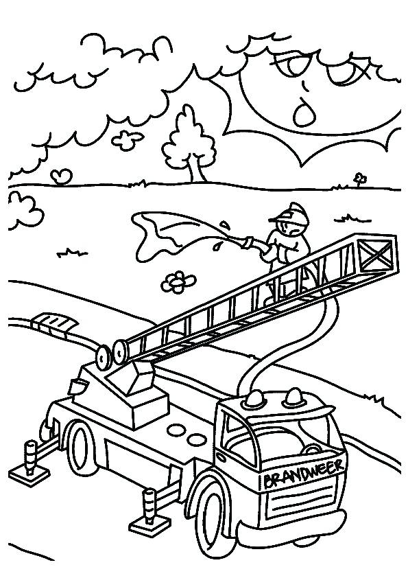 595x842 Firefighter Coloring Page Fire Truck Helping Firefighter Kill