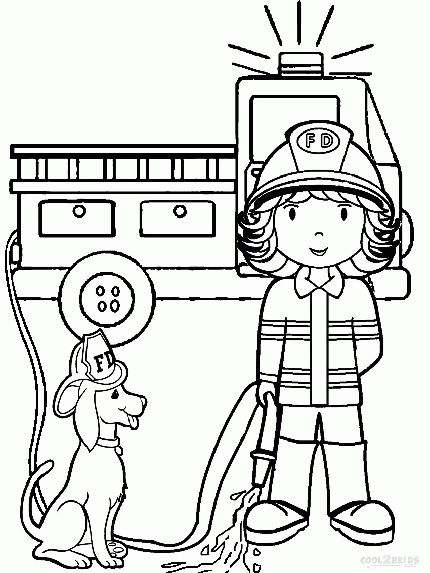 850x1133 Firefighter Coloring Pages