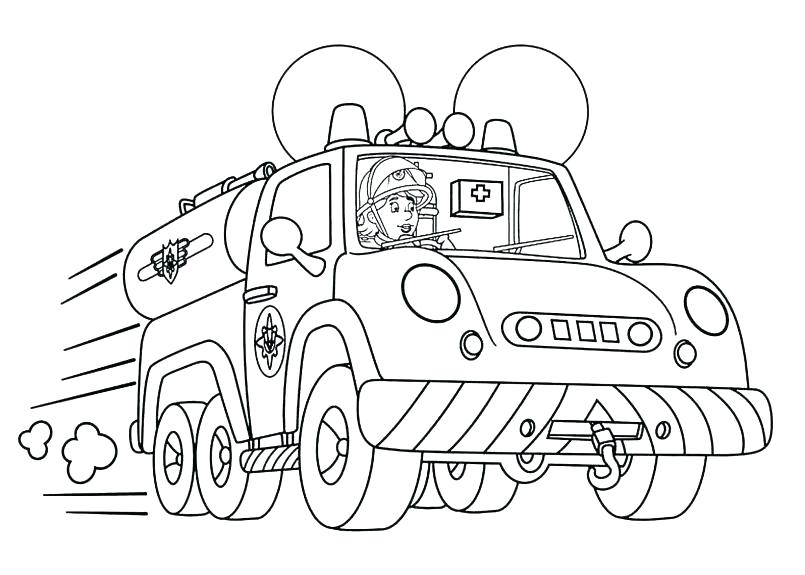 805x575 Free Fire Truck Coloring Pages Print 98 In Addition