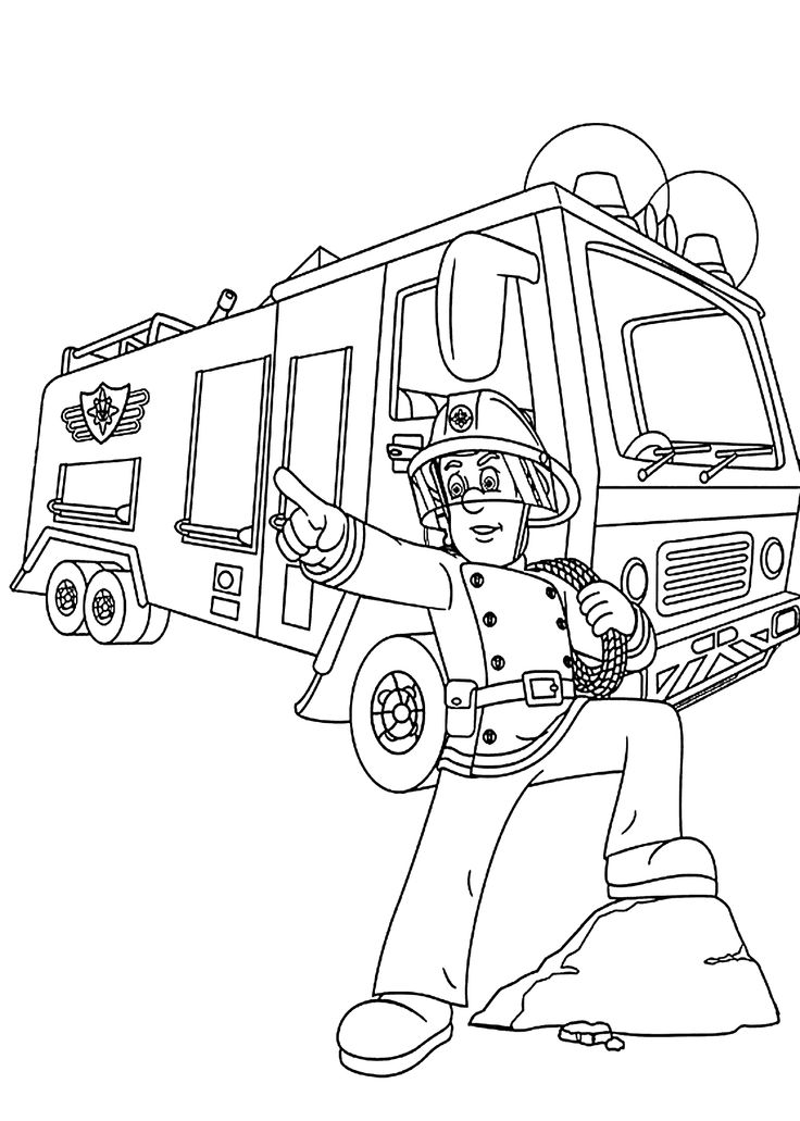 736x1031 Best Firetruck Coloring Page Ideas On Firefighter