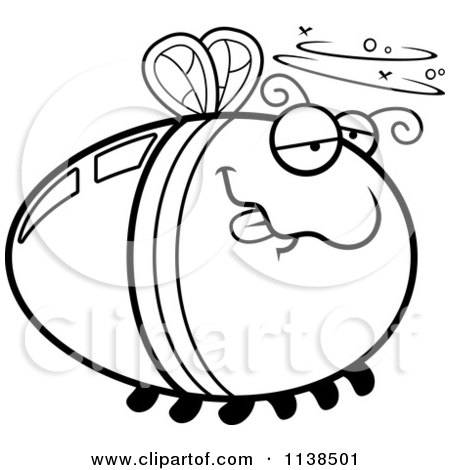 450x470 Cartoon Clipart Of An Outlined Hungry Firefly Lightning Bug