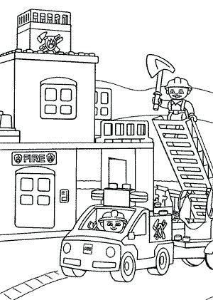 300x421 Fire Station Coloring Page Fire Truck Coloring Pages Printable