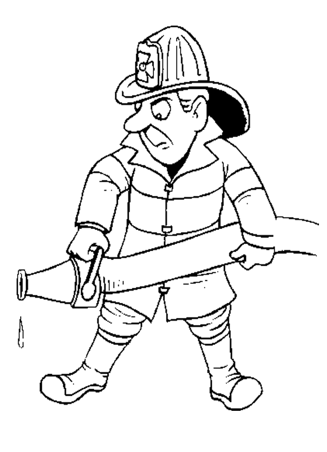 650x900 Firefighter Clipart Outline