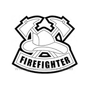 300x300 Firefighter Hat Coloring Page Criss Crossed Fireman Hatchets