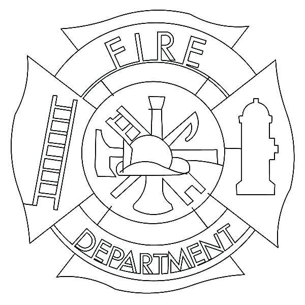 Fire Department Badge Coloring Page Sketch Coloring Page