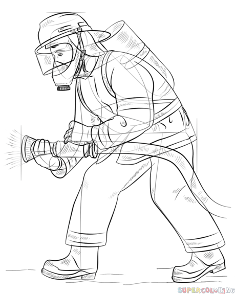 459x575 Fireman Drawing