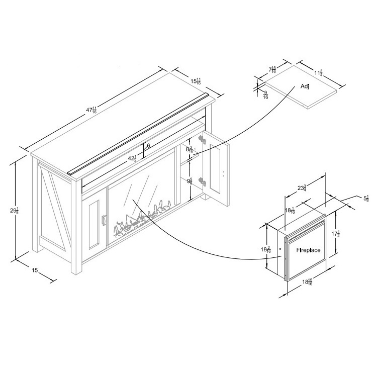 750x750 Ameriwood Home Farmington Heritage Light Pine 50 Inch Media