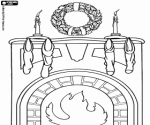 300x250 Chimneys And Fireplaces On Christmas Coloring Pages Printable Games
