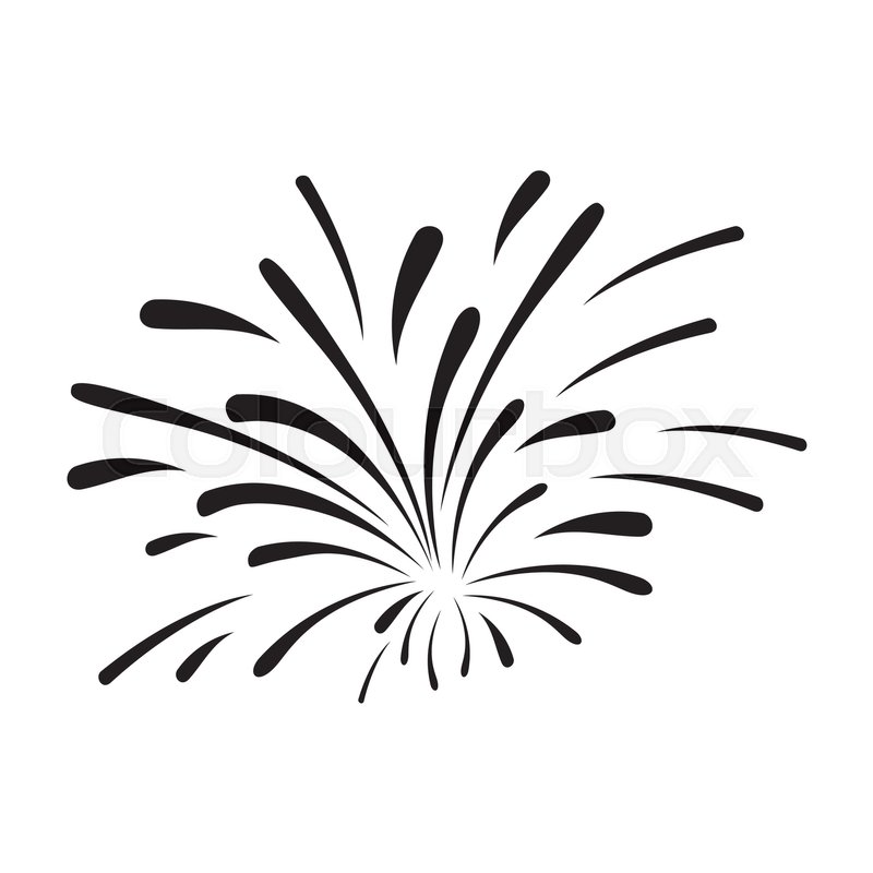 800x800 Fireworks Burst Effect Decoration Icon Over White Background