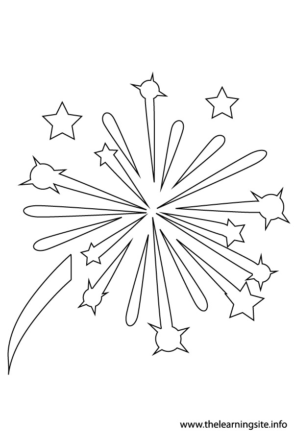 600x900 Fireworks Clipart Coloring Page