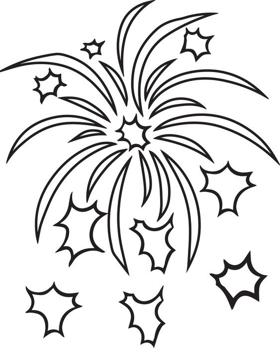 563x700 Free, Printable Fireworks Coloring Page For Kids