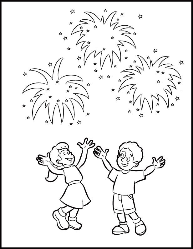 617x797 Drawn Fireworks Easy