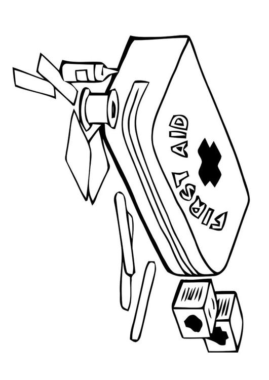 531x750 Coloring Page First Aid Kit