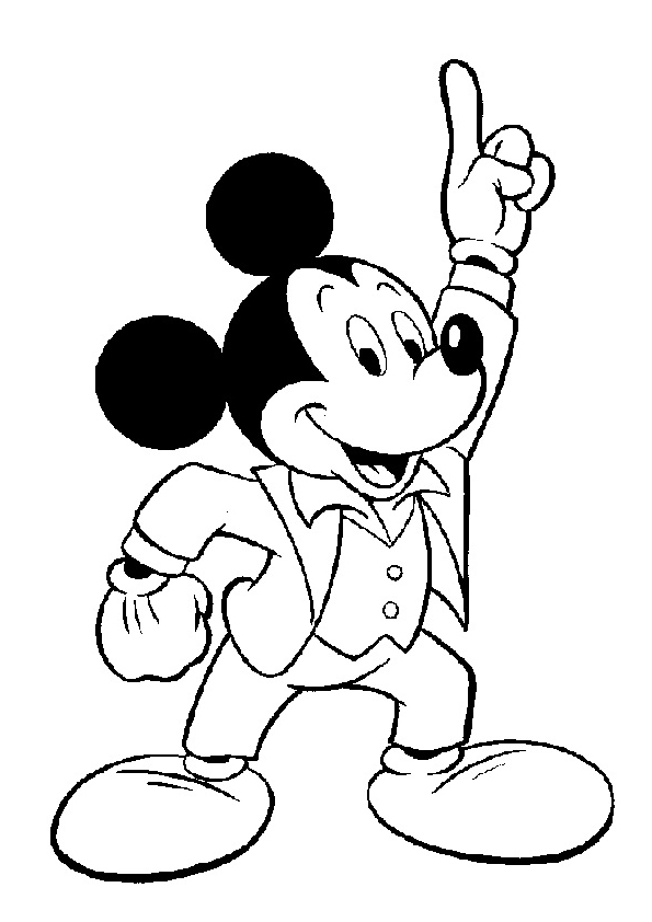 595x842 Mickey Mouse Sticking Up First Finger Coloring Pages